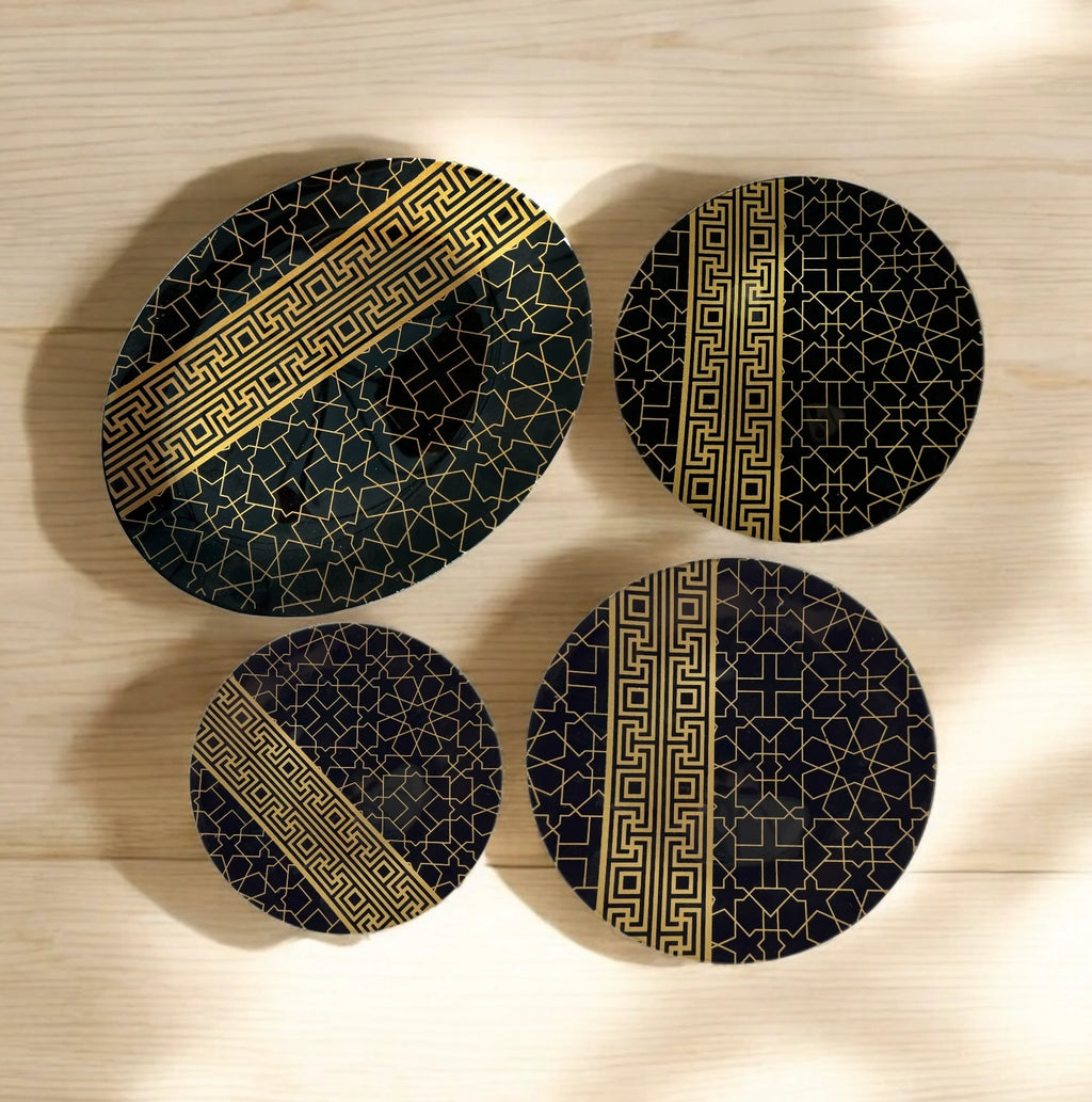 Golden Arabesque 25-Piece Dinner Set