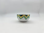 Aqua Zigzag porcelain soup bowl (11 cm) with teal and yellow zigzag pattern