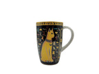 Bastet black and gold Egyptian cat mug featuring detailed Bastet artwork on the front