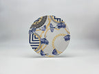Blue and gold chain-pattern porcelain dinner plate