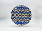Blue Sahara dinner plate with full blue and gold patterned design