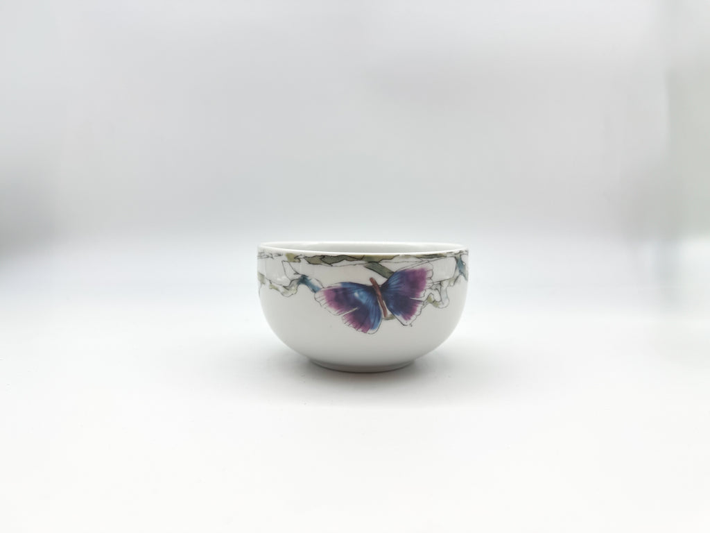 Porcelain soup bowl from the Butterfly Collection featuring colorful butterfly artwork.