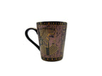 360-degree Egyptian mug featuring Cleopatra and pharaoh faces with golden hieroglyphics.