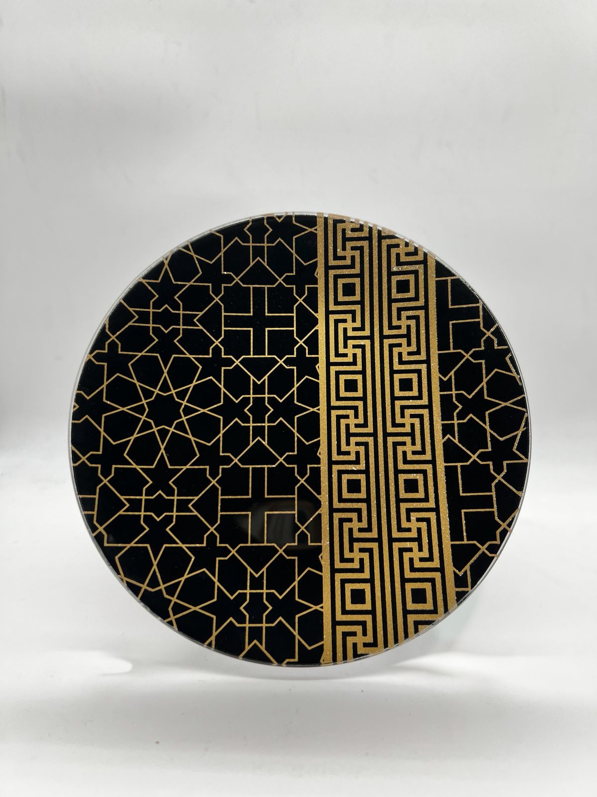 Golden Arabesque dinner plates set of 6 with black and gold design for everyday use