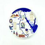 Top view of the Nile Valley Map plate featuring Egyptian landmarks, pyramids, and a blue-and-white map design